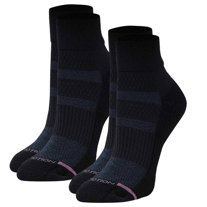Dr. Motion Compression Quarter Socks For Women With Enhanced Cushion And Breathable Arch Support 6 Pairs - color: Black