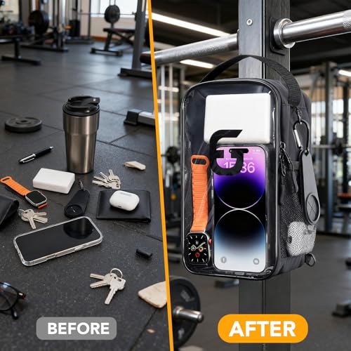 Magnetic Gym Bag for Men & Women - Compact Crossbody Workout Golf Bag with Magnetic Pouch and Touchscreen | Lightweight Small Gym Bag for Fitness, Golf, Travel | Water-Resistant & Durable Design - color: Gym Black