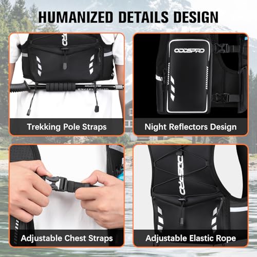Running Vest for Women Men, Running Hydration Vest with 500ML Soft Flask - size: Large - Extra Large
