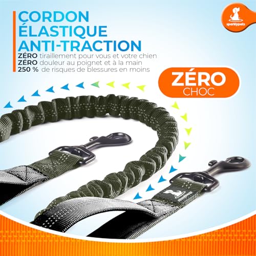 SparklyPets Hands Free Dog Leash, Medium & Large (Olive Green, 1 Dog) - color: Olive Green, size: 1 dog M/L