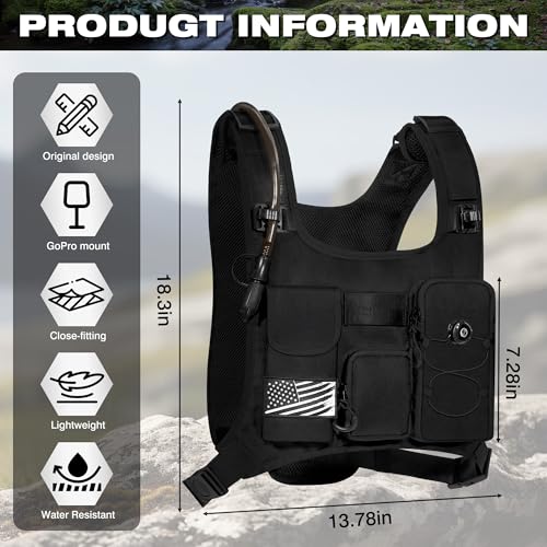 OUTSKIRT Hydration Backpack Vest Bag Lightweight Adjustable Pack with 2L Water Bladder Chest Bag for Hiking Cycling Hunting Climbing for Women and Men