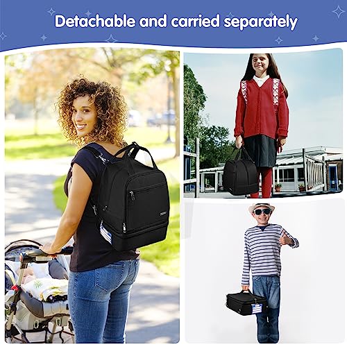 Derbiedersinn Breast Pump Bag, Compatible with Spectra Pumps, Insulated Carrying Case with Cooler for Milk Storage, Travel, Work, Daycare， Black - color: Black
