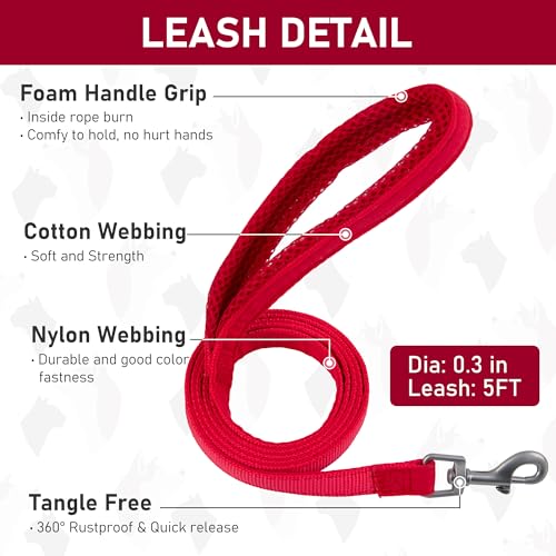 GAMUDA Small Pet Harness Collar and Leash Set, Step in No Chock No Pull Linen Fabric Soft Mesh Dog Vest Harnesses Reflective for Dogs Puppy Cats Kitten Rabbit (Red, XXS) - color: Red, size: XXS