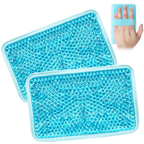 Gel Ice Pack for Injuries Ice Bag with Strap-2 Pack Reusable Hot Cold Pack - color: Blue-2 Pack