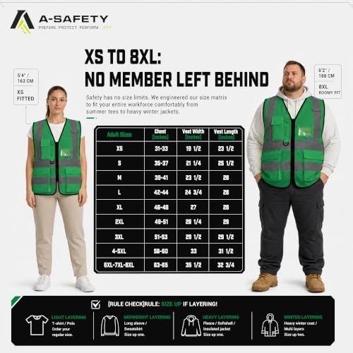 small womens safety vests green - color: Green, size: Small
