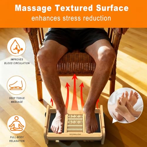 HOTWAVE Slant Board for Calf Stretching with Foot Massage Roller