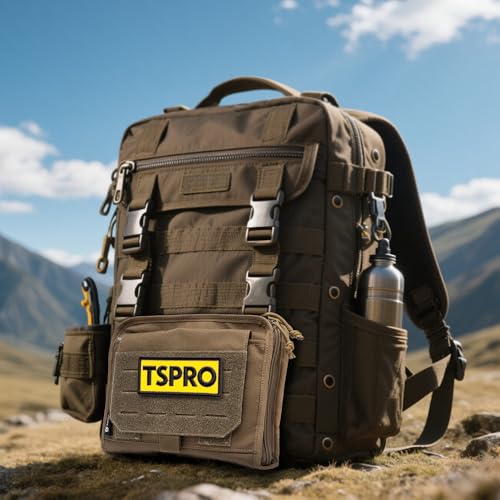 TSPRO Tactical Admin Pouch MOLLE, Clamshell EDC Organizer, Small Tool Pouch - color: Khaki