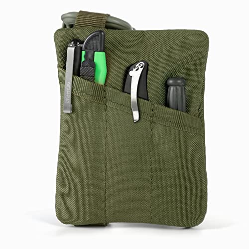 FRTKK 2 Pack Tactical Compact EDC Pouches Military Molle Utility Pouch Accessories Organizer Pouch Coin Purse Keychain Pocket Credit Card Holder Waist Pack - color: Army green 3