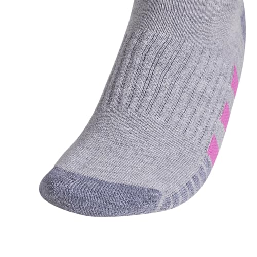 adidas Women's Cushioned Socks 3 Pairs - color: Cool Light Heather/Lucid Fuchsia Pink/Blue Fusion/3.0/Low Cut, size: Medium, style: Low Cut