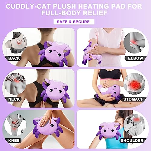 Microwave Heating Pad for Period Cramps Pain Relief, 16×12", Purple Axolotl - size: Purple Axolotl