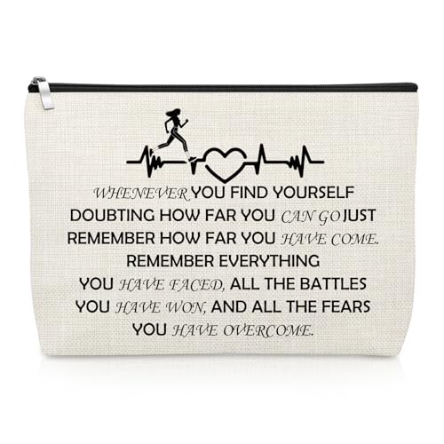 Runner Gifts for Women Running Lover Makeup Bag Inspirational Gifts for Marathon Xc Runner Cosmetic Bag Positive Present for Her Christmas Birthday Present Cross Country Running Zipper Pouch - color: Running Makeup Bag