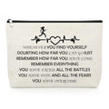 Runner Gifts for Women Running Lover Makeup Bag Inspirational Gifts for Marathon Xc Runner Cosmetic Bag Positive Present for Her Christmas Birthday Present Cross Country Running Zipper Pouch - color: Running Makeup Bag