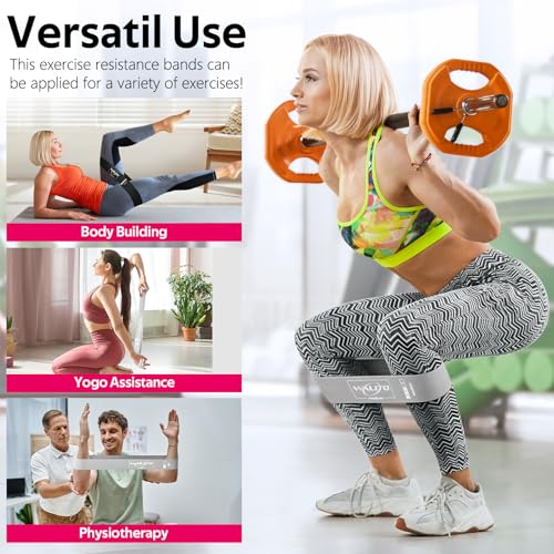 Fabric Resistance Bands for Working Out - Booty Bands for Legs -Glutes Training for Women and Men - Exercise Bands for Squats, Yoga, Physical Therapy -Home Gym Fitness - color: Grey Set