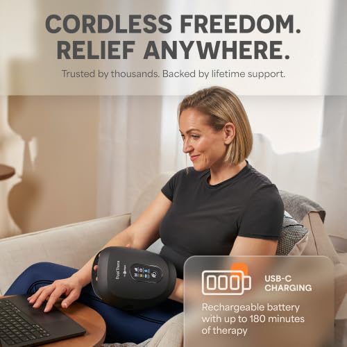 Lifepro DualThera Hand Massager – Finger Stretching, Heat & Compression - color: Black