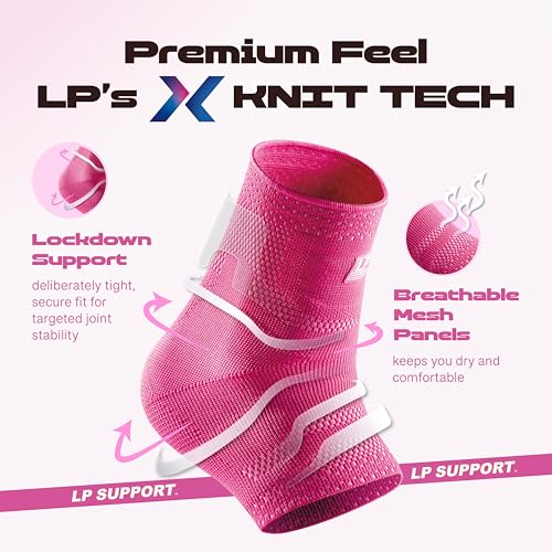 LP 116XT Target Compression Ankle Brace Sleeve for Men & Women - color: Pink, size: Medium