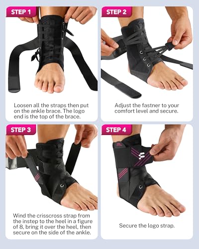 1.5mm Ultra Thin Ankle Brace for Women Men, Figure-8 Support - size: L