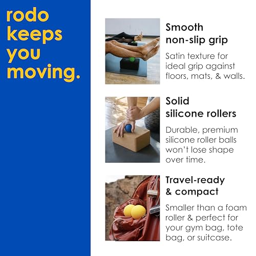 Rodo 2-in-1 Peanut & Lacrosse Ball Roller (Soft, Medium, Firm) | Fascia Massage & Mobility Tool | Deep Tissue Pain Relief | Foam Roller Alternative for Plantar Fasciitis, HIPS, Back, Legs