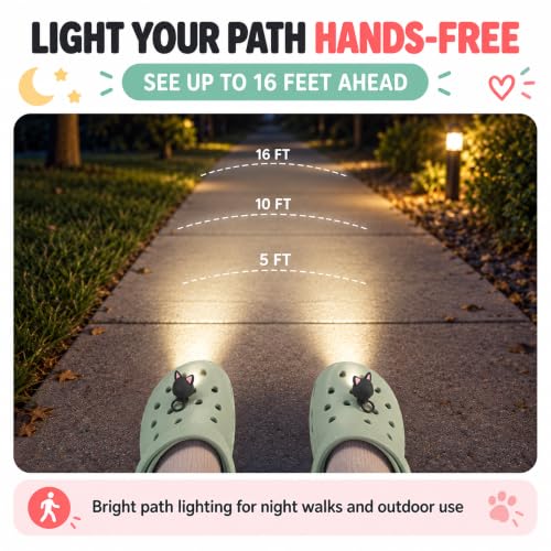 Granatan Lights for Shoes, 2 Headlight Charms for Kids and Adults