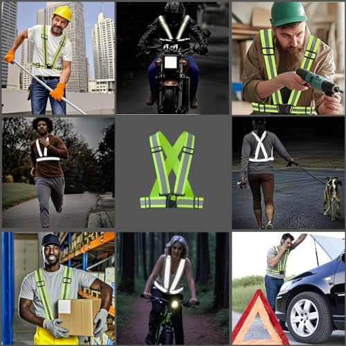 2.0 IN High Visibility Reflective Safety Strap for Construction, Running, Cycling - color: 1pc-yellow, size: XX-Large