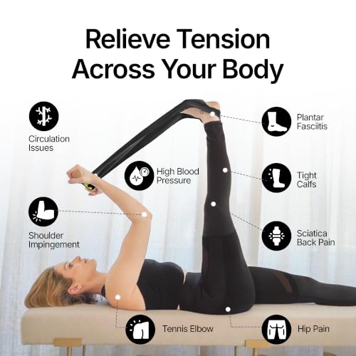 CastleFlexx Mobility and Full Body Strengthening Device | Non-Elastic Stretch Strap with Natural Premium Cork Handles for Stretching, Exercise, Physical Therapy, and Yoga - size: Standard