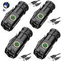 UNROEVS 4 Packs Mini Flashlights Bulk 2550 Lumens with Magnetic Base - size: E