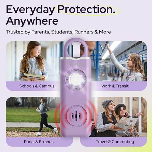 Rechargeable Personal Alarm Keychain for Women, 130dB Siren, Lavender - color: D - Lavender