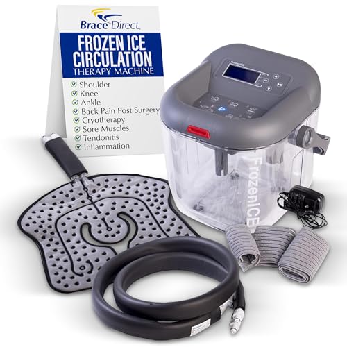 Brace Direct FrozenIce Cold Therapy Machine with Universal Pad – Circulating Water System for Knee, Shoulder, Hip, Ankle, Back – Cryotherapy for Post Surgery, Pain, Swelling