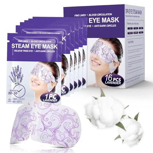 16 Packs Steam Eye Masks for Dry Eyes, Self Heating Warm Compress, Lavender - color: Lavender