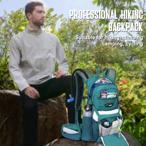 N NEVO RHINO Hydration Backpack, 18L Hiking Backpack with 3L Water Bladder - color: 04 Green