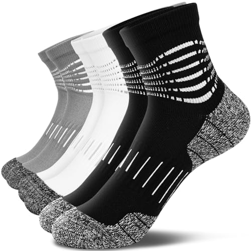 IRAMY Ankle Compression Socks for Men Plantar Fasciitis Relief 3/5 Pairs - color: N‑black+white+grey(3 Pairs), size: X-Large