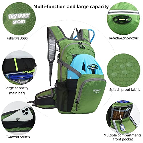 Hiking Daypack 15L Lightweight Waterproof Backpack - color: Olive