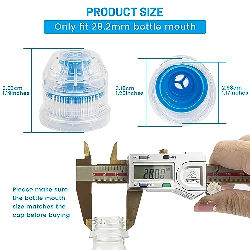 28mm Push Pull Cap, Replacement Water Bottle Flip Tops with Seal Tab for Smart Bottles or Soda Water Bottles, 10PCS