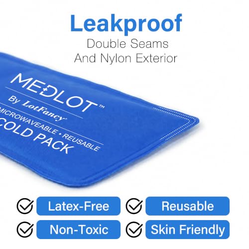 LotFancy Ice Pack for Injuries, Pack of 2, Reusable Hot Cold Pack for Therapy, Cooling or Heating Pad for First Aid, Back Shoulder Neck Head Feet Pain Relief, 11 x 5 Inches - style: 11x5in(Pack of 2)