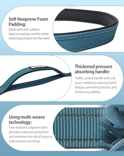 Hands Free Dog Leash, Multifunctional Crossbody Dog Leash - color: InkBlue, size: Large-5.9-9.5ft