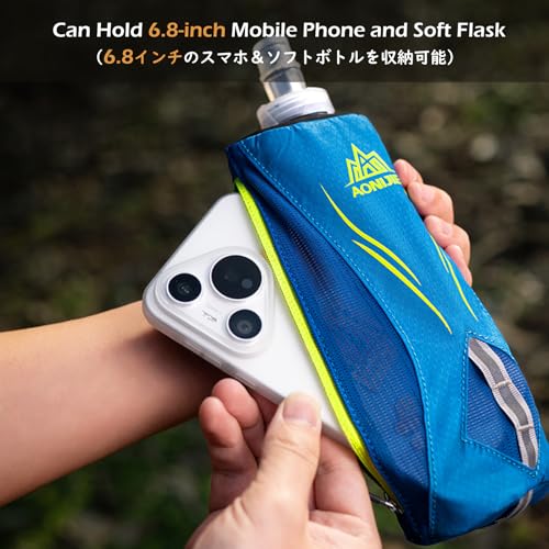 TRIWONDER Handheld Water Bottle for Running, Quick Grip Chill 17 oz Handheld Soft Water Bottle with Hand Strap Hydration Pack, BPA Sport Soft Flask (Blue) - color: A-Blue 500ml Handheld Bottle