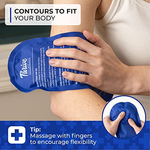 Thrive Reusable Gel Ice Packs, Neck and Knee Wraps, 2-Count, Light Blue - style: Regular