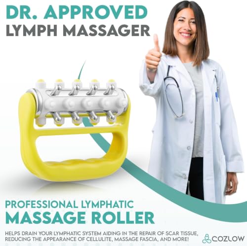 MyoRelease Lymphatic Drainage Massager - Yellow - Handheld Massage Roller - color: Yellow