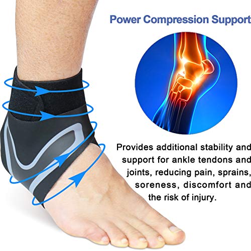beister 1 Pair Ankle Support Breathable Neoprene Compression Ankle Brace for Men and Women, Elastic Sprain Foot Sleeve for Sports Protect, Arthritis, Plantar Fasciitis, Achilles tendonitis, Recovery - size: X-Large (Pack of 2)