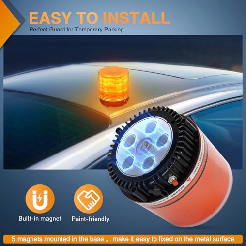 Nilight 18LED Strobe Lights Amber Wireless Rotating Beacon Light - color: Amber