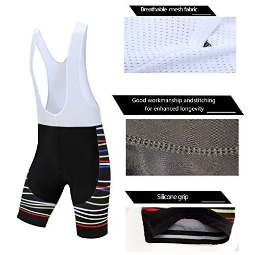 Coconut Ropamo CR Men's Cycling Jersey Set Road Bike Jersey Zipper Pocket Bib Shorts with 4D Padded Cycling Clothing Set - color: 1032, size: Medium