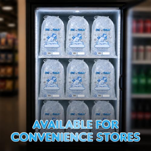 ICE N COLD 8lb Ice Bags (100 ct) with Cotton String | 11" x 18" - size: 8 lb