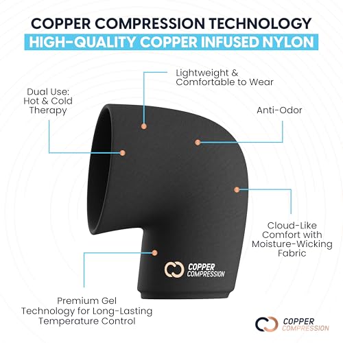 Copper Compression CopperFreeze™ Knee Sleeve Hot & Cold Therapy Support for Pain, Swelling, and Injury Recovery – 360° Copper Infused Relief for Knees and Joints
