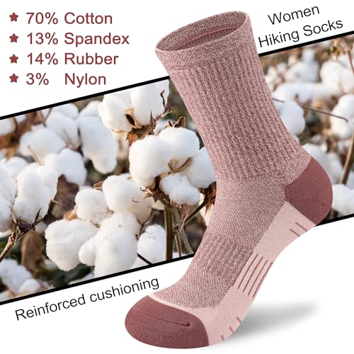 cuangya Women Crew Socks Athletic Cushioned Running Hiking 3-5 Pairs - color: 5 Pairs Crimson Passion, size: 10-12