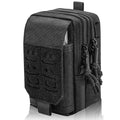 Molle Phone Pouch, 2 Piece 1000D Laser-Cut Tactical Small Molle Admin Pouch, Hook & Loop Heavy Duty Belt Molle Pouches for Belt Backpack Vest - color: UPGRADE DUAL-BLACK