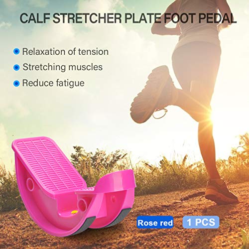 Foot Rocker Calf Stretcher Ankle Plantar Board for Achilles Tendonitis, Muscle Stretch, Feet and Shin Splint Pain Relief - Improve Calf Flexibility, Ankle Mobility - Rose