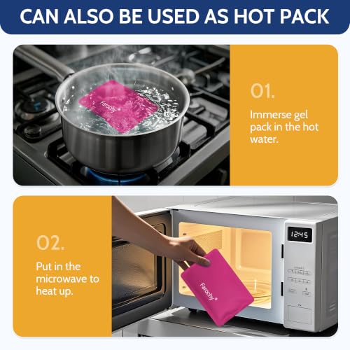 Reusable Ice Packs for Lunch Boxes, 4Pcs Soft Ice Packs for Cooler Gel Pack - color: Rosy