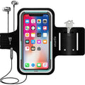 Arm Phone Holder for Running, Universal Cellphone Armband for iPhone 15 14 13 12 11 Pro/XR/XS/X/SE/8/7/6s/6, A/S/J, Up to 6.1’’, Sport Armband for Gym, Sports, Workout-Black