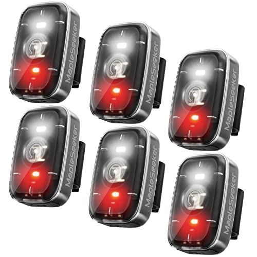 LED Safety Light, Clip On Strobe/Running Lights for Runners, Bike Tail Light with 5 Lighting Modes, High Visibility Accessories for Cycling, Hiking, Dogs and Kids - color: 6-Pack Black