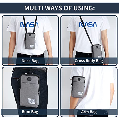 HOTEMIA Cell Phone Purse Waist Pack Bag Travel Crossbody Bag Wristband Sport Armband Wallet with Removable Shoulder Strap (Light Grey) - color: Light Grey