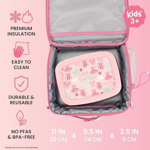 Bentgo Kids Prints Double-Insulated Reusable Lunch Bag - color: Ballet & Bows